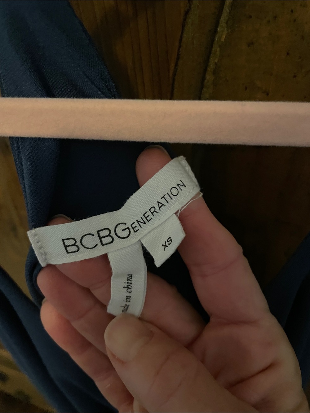 BCBGeneration Navy Blue Draped Romper with Racerback - Picture 2 of 2